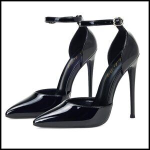 Stiletto Pumps D'Orsay Ankle Strap Pointed Toe Elegant Party Wedding Heels